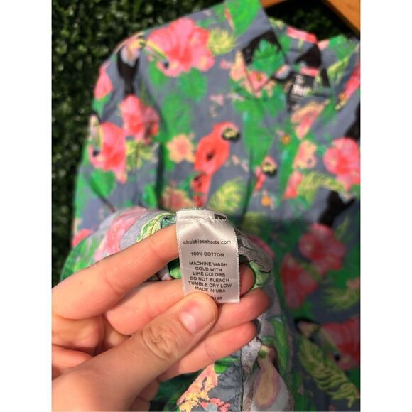 Chubbies The Nutter Toucan Parrot Novelty Cotton Tropical Shirt Men’s Size Large - Picture 4 of 5